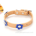 Single Row Small Flower Leather PU Pet Collars